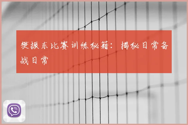 樊振东比赛训练秘籍：揭秘日常备战日常